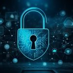 A digital lock symbolizing robust cybersecurity measures in the age of technology and IoT.